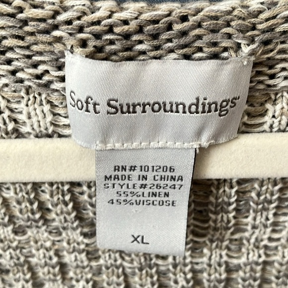 Soft Surroundings: Cross the body/ Cropped Sweater- cream/gray~ size XL - Picture 2 of 7